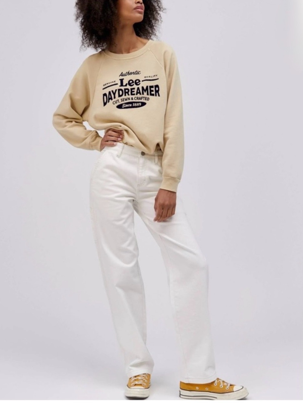 Lee x Daydreamer Carpenter Jeans 30 Cream Workwear Mid Rise NWT